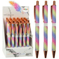 Metallpenna Automatisk Glittrig Blå Bläck 1.0mm