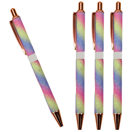 Metallpenna Automatisk Glittrig Blå Bläck 1.0mm