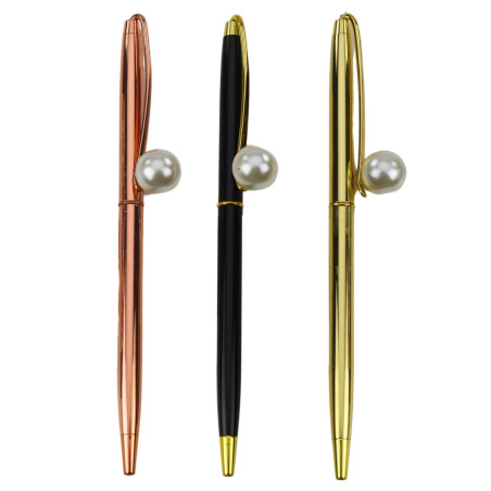 Pennan Automatisk Metallpärla Blå Bläck 1,0 mm