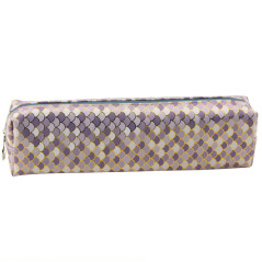 Pennfodral Skol Łuski Grå Glänsande Guldiga Element