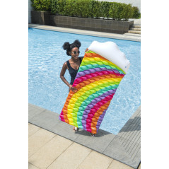 Uppblåsbar Regnbågsbadmadrass 216 x 80 cm Bestway 44107