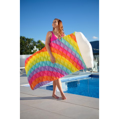 Uppblåsbar Regnbågsbadmadrass 216 x 80 cm Bestway 44107