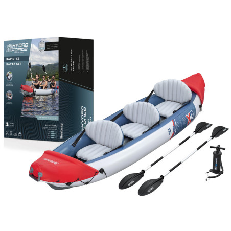 Kajak uppblåsbar för tre personer 381 x 100 cm Bestway 65132