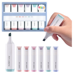 Set med Mild Pastellfärgade Mini Markörer 6 st.