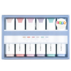 Set med Mild Pastellfärgade Mini Markörer 6 st.