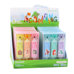 Set av markörer Rosa Blå Djurtema Två spetsar 3 st