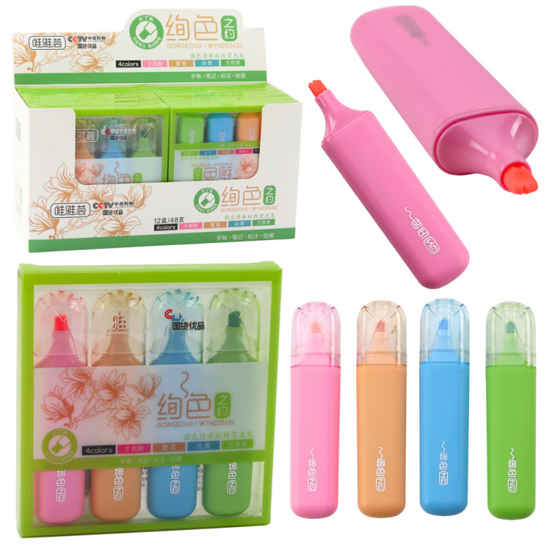 Set med dubbelspetsiga färgpennor 4 st