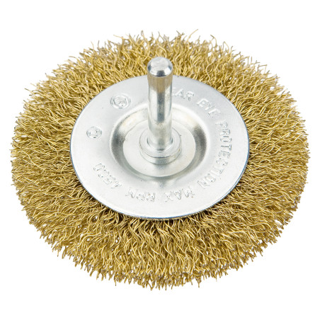 Ståltrådsborste med skivformad borst och skaft på 75 mm