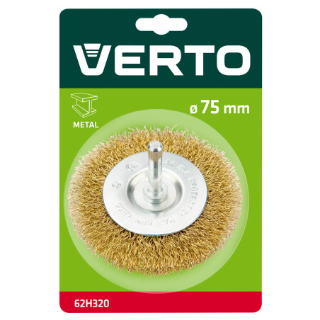 Ståltrådsborste med skivformad borst och skaft på 75 mm