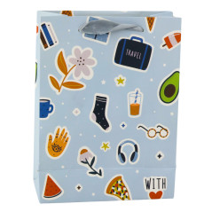 Presentpåse Klistermärken Färgglada Märken 23 x 18 x 10,5 cm