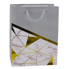Presentpåse Geometriska Mönster Marmor 23 x 18 x 10,5 cm | HandlaSmidigt.se