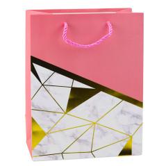 Presentpåse Geometriska Mönster Marmor 23 x 18 x 10,5 cm | HandlaSmidigt.se