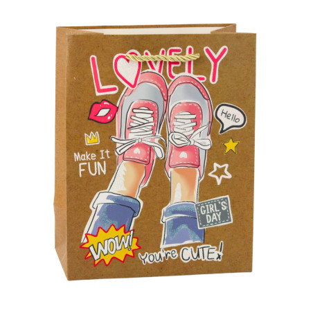 Papperspåse för presenter med färgglada motiv 23 x 18 x 10,5 cm