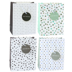 Presentpåse med prickar Texten Just For You 23 x 18 x 10,5 cm