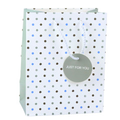 Presentpåse med prickar Texten Just For You 23 x 18 x 10,5 cm | HandlaSmidigt.se