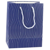 Torba Prezentowa Papierowa Srebrne Linie Faliste 23 x 18 x 10,5 cm