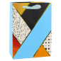 Papperspåse med geometriska mönster 23 x 18 x 10,5 cm
