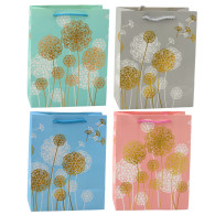 Presentpåse med guldiga blåsor 23 x 18 x 10,5 cm