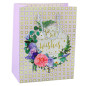 Presentpåse Mönster Blommor Bästa Önskningar 23 x 18 x 10,5 cm