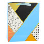 Presentpåse i papper med geometriska mönster 32 x 26 x 12 cm