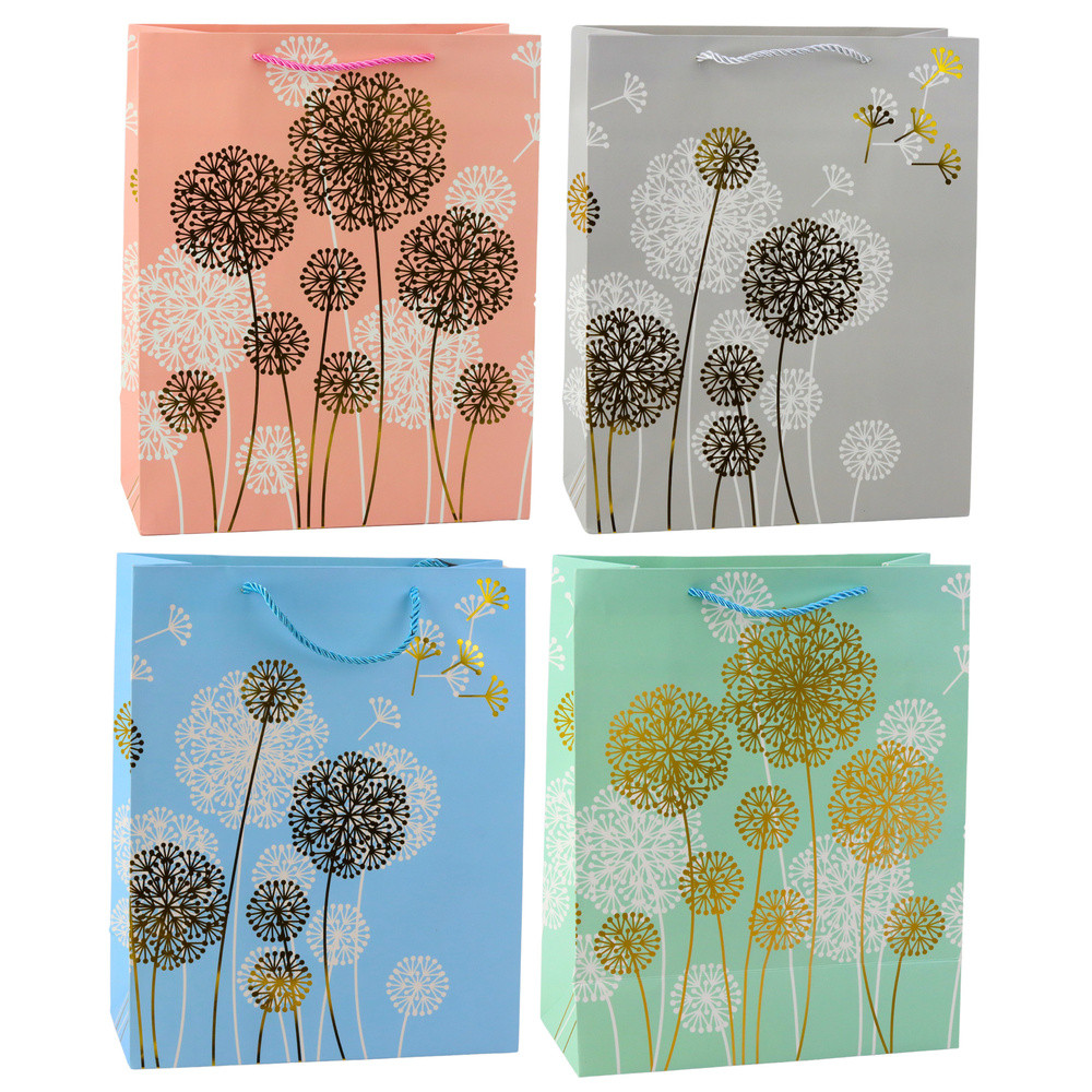 Presentpåse med guldiga blåsor 32 x 26 x 12cm