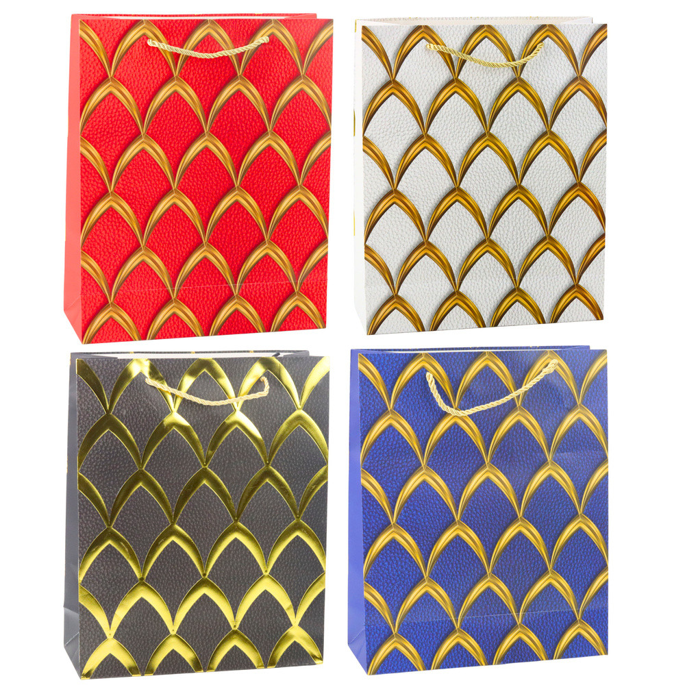 Torba Prezentowa Elegancka Złote Zdobienia  32 x 26 x 12 cm