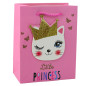 Papperspåse Presentpåse Katter Glittrande Rosa 23 x 18 x 10,5 cm