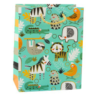 Papperspresentpåse Safari Djur 23 x 18 x 10,5 cm