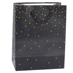 Presentpåse med guldprickar 23 x 18 x 10,5 cm