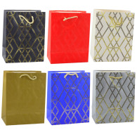Papperspåse Elegant Presentpåse med Guldiga Mönster 23 x 18 x 10,5 cm