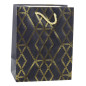 Papperspåse Elegant Presentpåse med Guldiga Mönster 23 x 18 x 10,5 cm