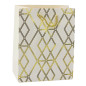 Papperspåse Elegant Presentpåse med Guldiga Mönster 23 x 18 x 10,5 cm