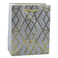 Papperspåse Elegant Presentpåse med Guldiga Mönster 23 x 18 x 10,5 cm