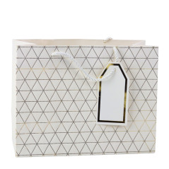 Presentpåse Geometrisk Guldlinjer 23 x 18 x 10 cm