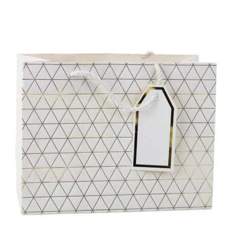 Presentpåse Geometrisk Guldlinjer 23 x 18 x 10 cm