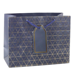 Presentpåse Geometrisk Guldlinjer 23 x 18 x 10 cm