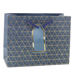 Presentpåse Geometrisk Guldlinjer 23 x 18 x 10 cm