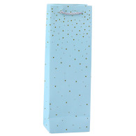 Presentpåse för vinflaska i papper med guldprickar 35 x 12 x 9 cm