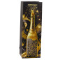 Presentpåse för vinflaska i papper, champagne 35 x 12 x 9 cm