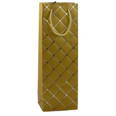 Presentpåse för vinflaska i papper med silverdetaljer 35 x 12 x 9 cm