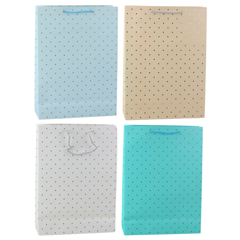 Presentpåse Klassisk Med Guldprickar 41 x 30 x 12 cm