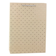 Torba Prezentowa Klasyczna W Złote Kropki  41 x 30 x 12 cm