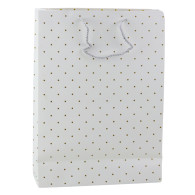 Torba Prezentowa Klasyczna W Złote Kropki  41 x 30 x 12 cm