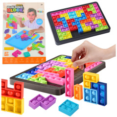 Spelet Tetris Pop-It Pussel 3-i-1 Sensorisk Färgglad 27 delar