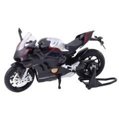 Motorcykel Sport Metall Ljus Ljud Silver Detaljer Svart V4 112