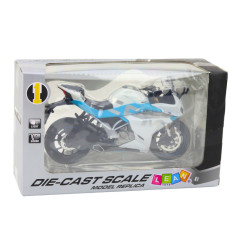 Motorcykel Sport Metall Ljus Ljud Vit Blå 112