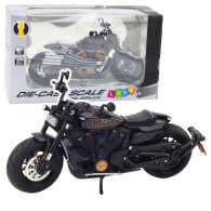 Motorcykel Chopper Metall Ljus Ljud Svart Guld Element 112