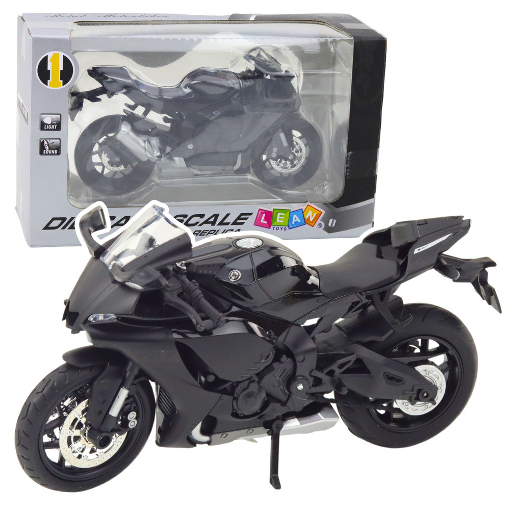 Motorcykel Sport Metall Ljus Ljud Silver Element Svart 112