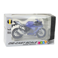 Motorcykel Sport Metall Ljus Ljud Blå R1 112