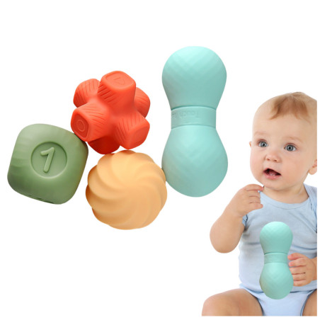 Set med mjuka sensoriska leksaker Färgglada klossar 6 st